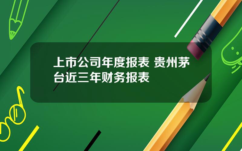 上市公司年度报表 贵州茅台近三年财务报表
